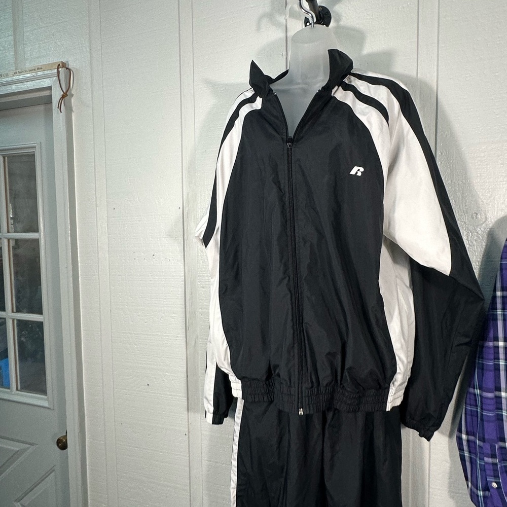 Russel Black and White Track Suit Size XL EUC - Picture 2 of 11